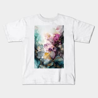 Flower Garden - Abstract Alcohol Ink Art Kids T-Shirt